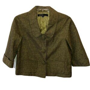 Kasper Sportswear Olive Green Snap Front Blazer